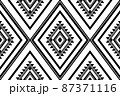 Geometric ethnic oriental seamless pattern traditional Design for background,carpet,wallpaper.clothing,wrapping,Batik fabric,Vector illustration.embroidery style - Sadu, sadou, sadow or sado 87371116