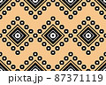 Geometric ethnic oriental seamless pattern traditional Design for background,carpet,wallpaper.clothing,wrapping,Batik fabric,Vector illustration.embroidery style - Sadu, sadou, sadow or sado 87371119