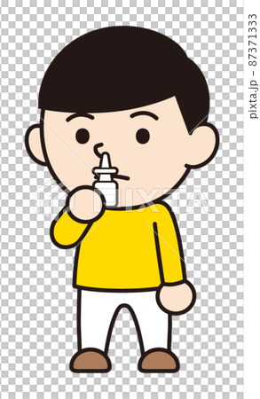 点鼻薬を使う男性 87371333