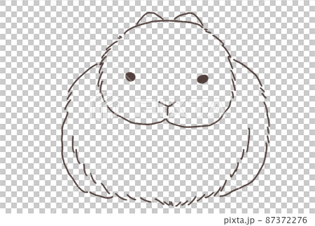 シンプルでかわいいうさぎの手描きアイコン(単品②) 87372276