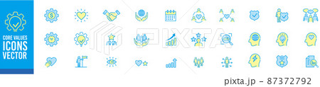 Set of core values icons vector Set of core values icons vector 87372792