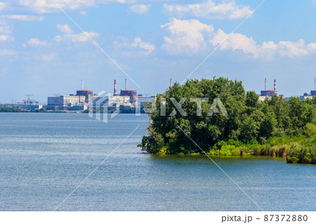 View of Zaporizhia Nuclear Power Station in Enerhodar, Ukraine 87372880