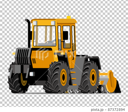 旋耕機，拖拉機，前面，插圖 87372894