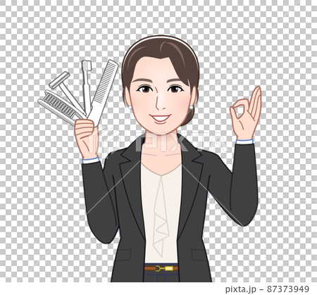 アメニティを持った若い女性 87373949