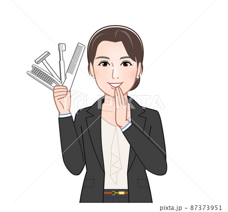 アメニティを持った若い女性 アメニティを持った若い女性 87373951