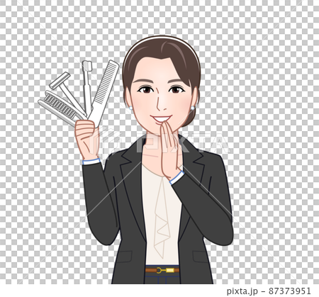 アメニティを持った若い女性 アメニティを持った若い女性 87373951