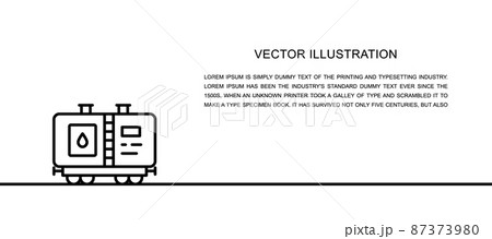 Vector oil tank, petroleum wagon with fuel one line icon. Continuous one line 87373980