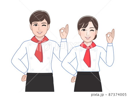 レストランで働く人 87374005