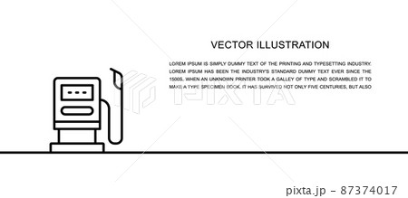 Vector gas and oil station, fuel pump, gasoline one line icon. Continuous one line Vector gas and oil station, fuel pump, gasoline one line icon. Continuous one line 87374017