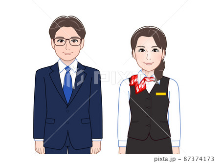 窓口業務の男女 窓口業務の男女 87374173