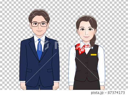 窓口業務の男女 窓口業務の男女 87374173