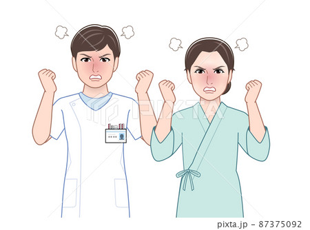 病院の先生と患者さん 87375092