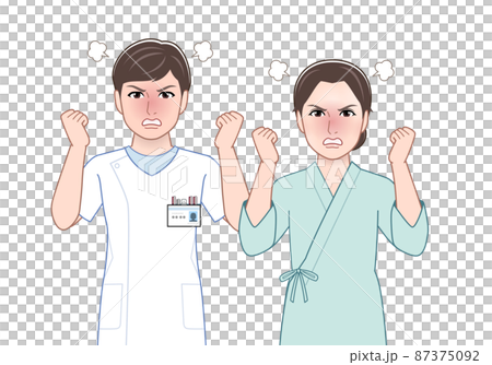 病院の先生と患者さん 87375092
