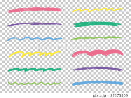 一組五顏六色的手寫線條 87375309