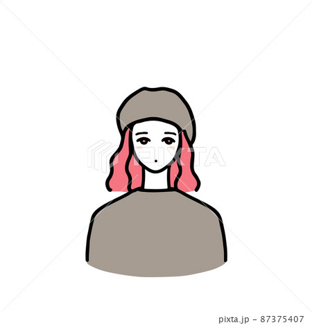 ベレー帽の女性 87375407