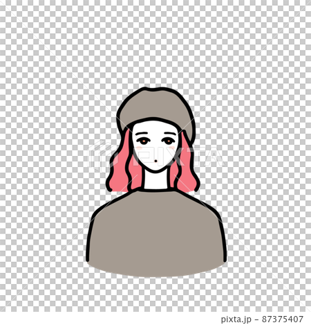 ベレー帽の女性 87375407