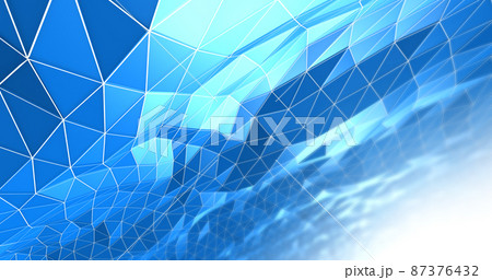 デジタルな波形パターン、ワイヤーフレーム3D、ウェーブモデル 87376432