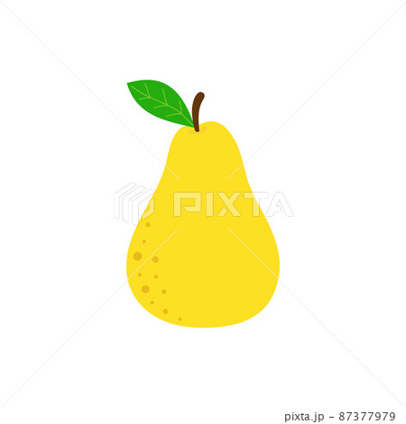 cartoon pear isolated on white, vector...のイラスト素材 [87377979] - PIXTA