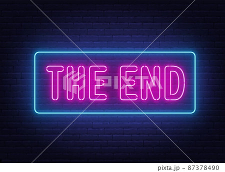 入園入学祝い end The neon background.のイラスト素材 wall brick on sign その他
