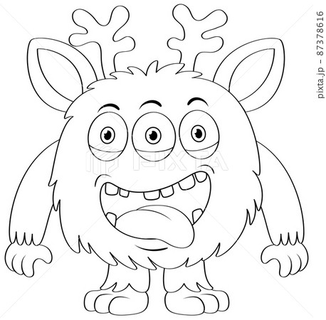 Black and white doodle character Black and white doodle character 87378616