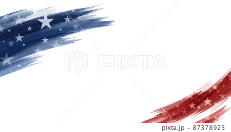 Watercolor american flag on white background with copy space America USA vector illustration 87378923