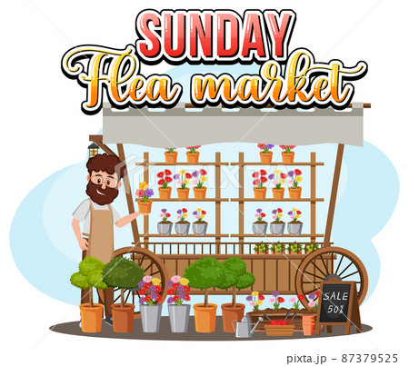 Flea market concept with garden shop 87379525