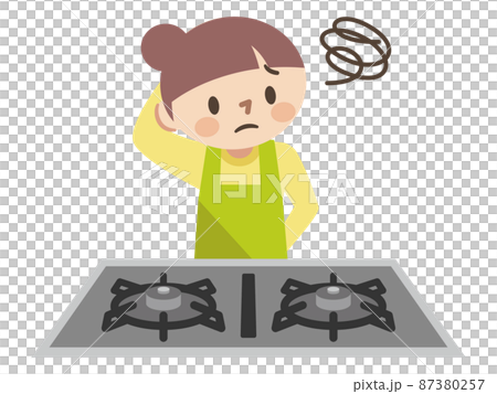 因為煤氣灶不著火而陷入困境的女人 87380257