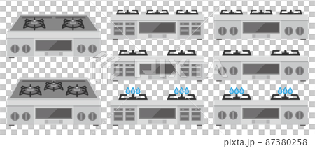 燃氣灶的插圖集 燃氣灶的插圖集 87380258
