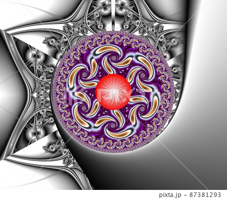 Computer generated abstract colorful fractal artwork 87381293