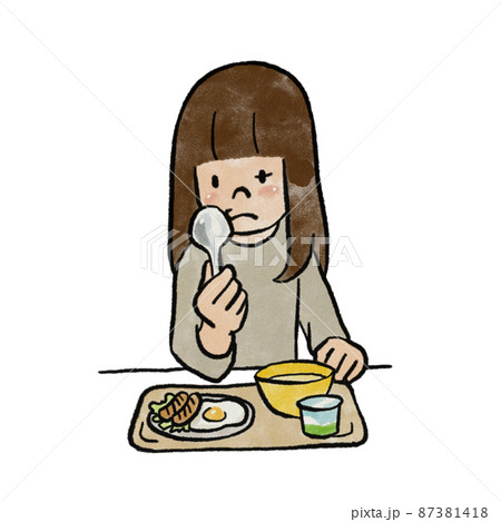 食事中スプーンが気になる女んおこ 87381418