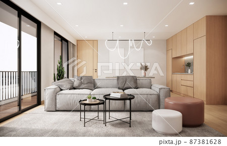 Cabinet wood design japanese style on Living room - Stock Illustration  [59650615] - PIXTA