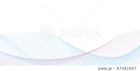 動きのある滑らかな波形のライン。抽象的な背景素材 動きのある滑らかな波形のライン。抽象的な背景素材 87382607