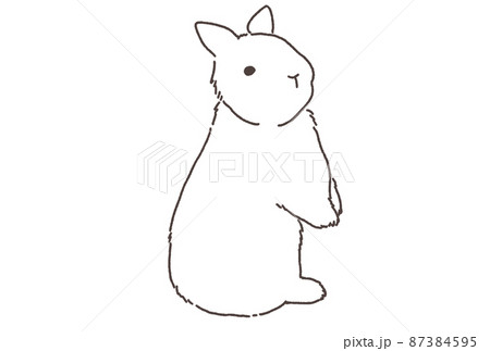 【正規品オラクルカード】シンプルな手描き線画イラストが可愛いうさぎの知恵のデッキ うさぎ 線画イラスト - No: 22757097｜無料イラスト・フリー素材
