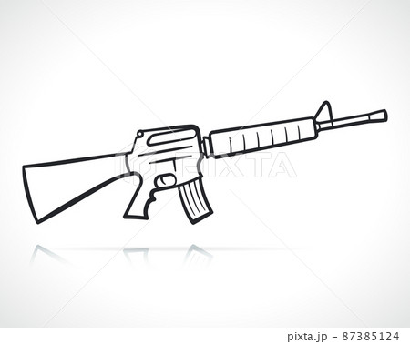 kalashnikov or machine gun illustration 87385124