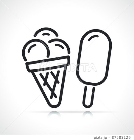 ice cream thin line icon 87385129