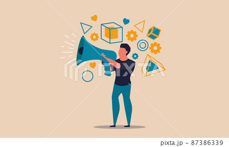 Marketing honest storyteller and brand feedback life. Writer personal story and speech presentation vector illustration concept. People announcement information and share project. Teller communication Marketing honest storyteller and brand feedback life. Writer personal story and speech presentation vector illustration concept. People announcement information and share project. Teller communication 87386339