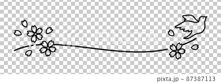 簡單可愛的小鳥畫框素材（單色線描） 87387113