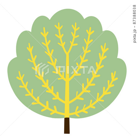 シンプルでフラットな木のイラスト シンプルでフラットな木のイラスト 87388038
