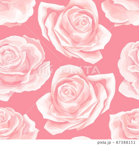 Seamless pattern with cream pink rose buds. Vintage floral background 87388151