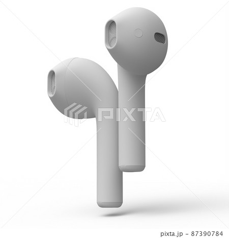 Wireless bluetooth headphones isolated on white monochrome background Wireless bluetooth headphones isolated on white monochrome background 87390784