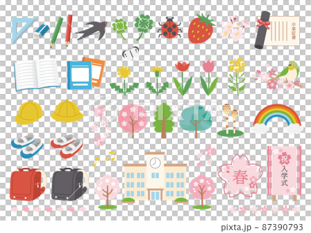 Spring admission icon set Spring admission icon set 87390793