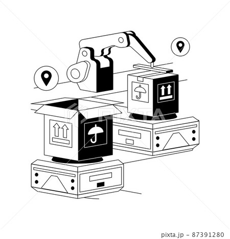 Warehouse robotization abstract concept vector illustration. Warehouse robotization abstract concept vector illustration. 87391280