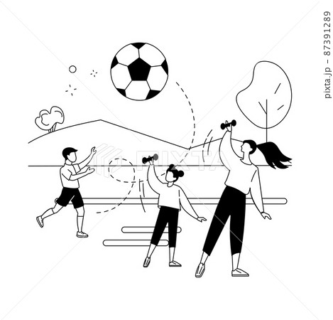 Sport summer camp abstract concept vector illustration. 87391289