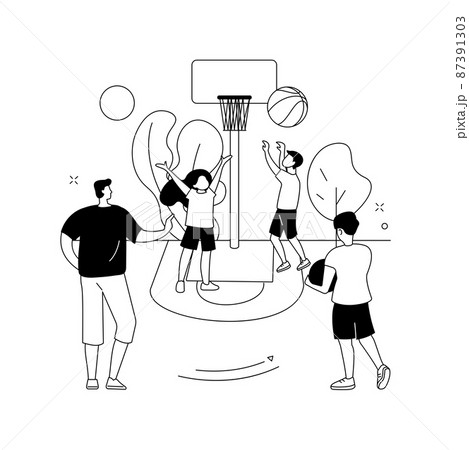 Basketball camp abstract concept vector illustration. Basketball camp abstract concept vector illustration. 87391303