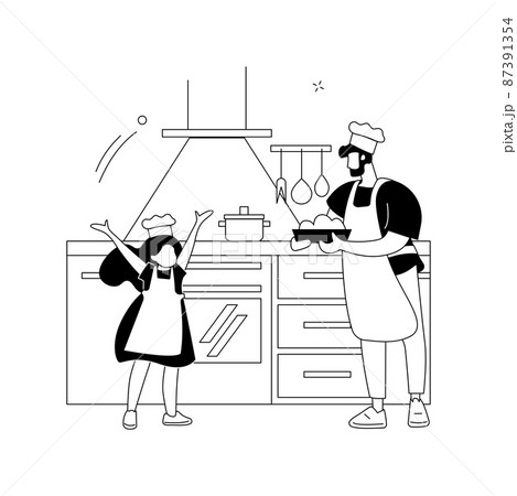 Dads and housework abstract concept vector illustration. 87391354