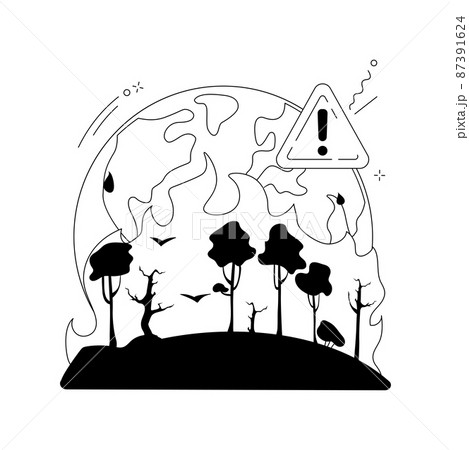 Wildfires abstract concept vector illustration. 87391624