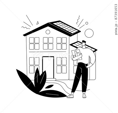 Eco house abstract concept vector illustration. 87391653