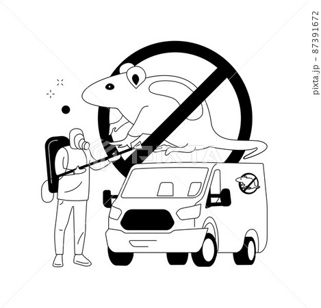 Rodents pest control service abstract concept vector illustration. 87391672