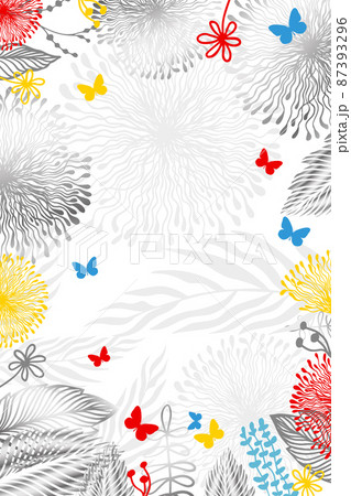 Flower frame for text with butterflies. Postcard from March 8. Vector illustration Flower frame for text with butterflies. Postcard from March 8. Vector illustration 87393296