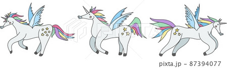 unicorns fabulous animals with wings and horns new 87394077